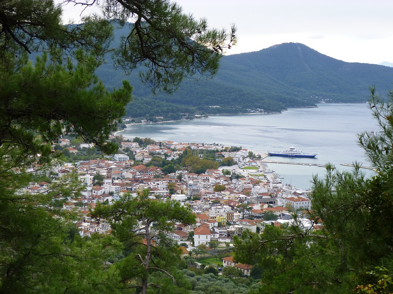 Limenas harbour on Thassos island — ferry destination from Kavala